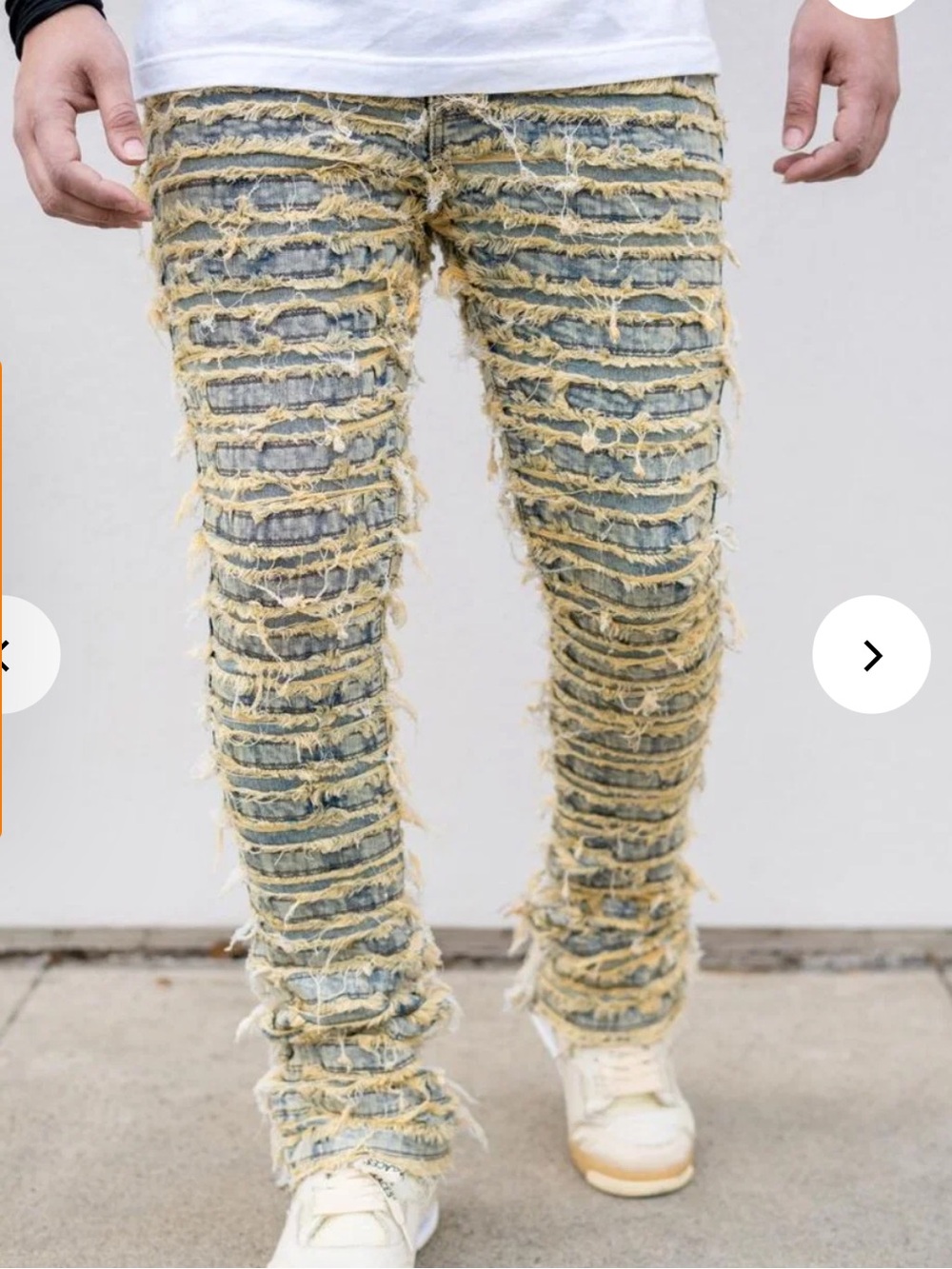 Reelistik NYC Calabria Stacked Distressed Premium Denim Jeans Size 32